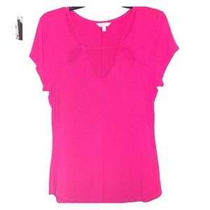 XL Stretch fuschia Candies Juniors Cutout Top